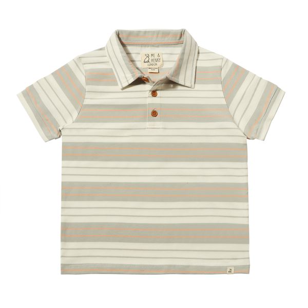 Flagstaff Grey/White/Orange Stripe Polo