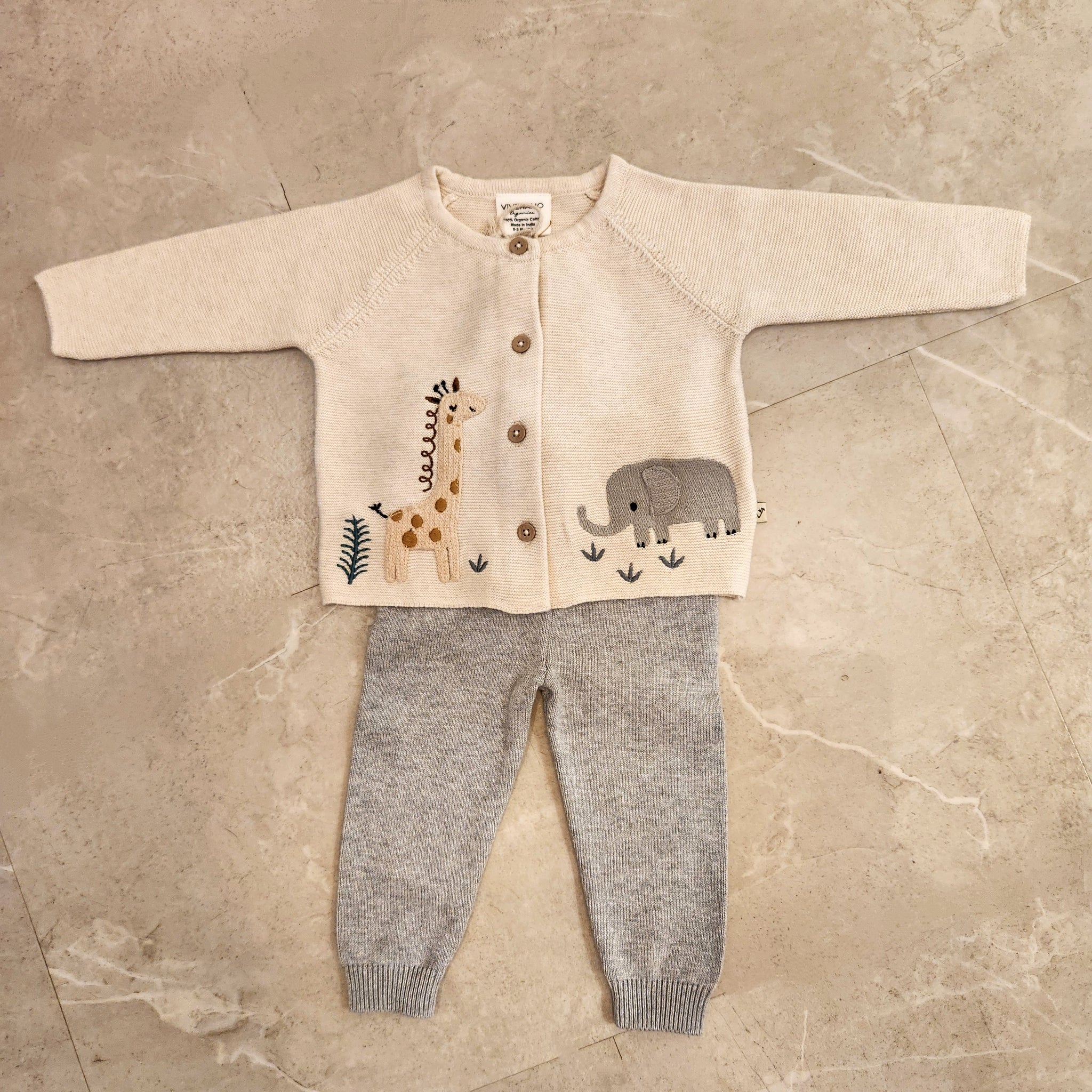Safari Animals Cardigan and Pant Set