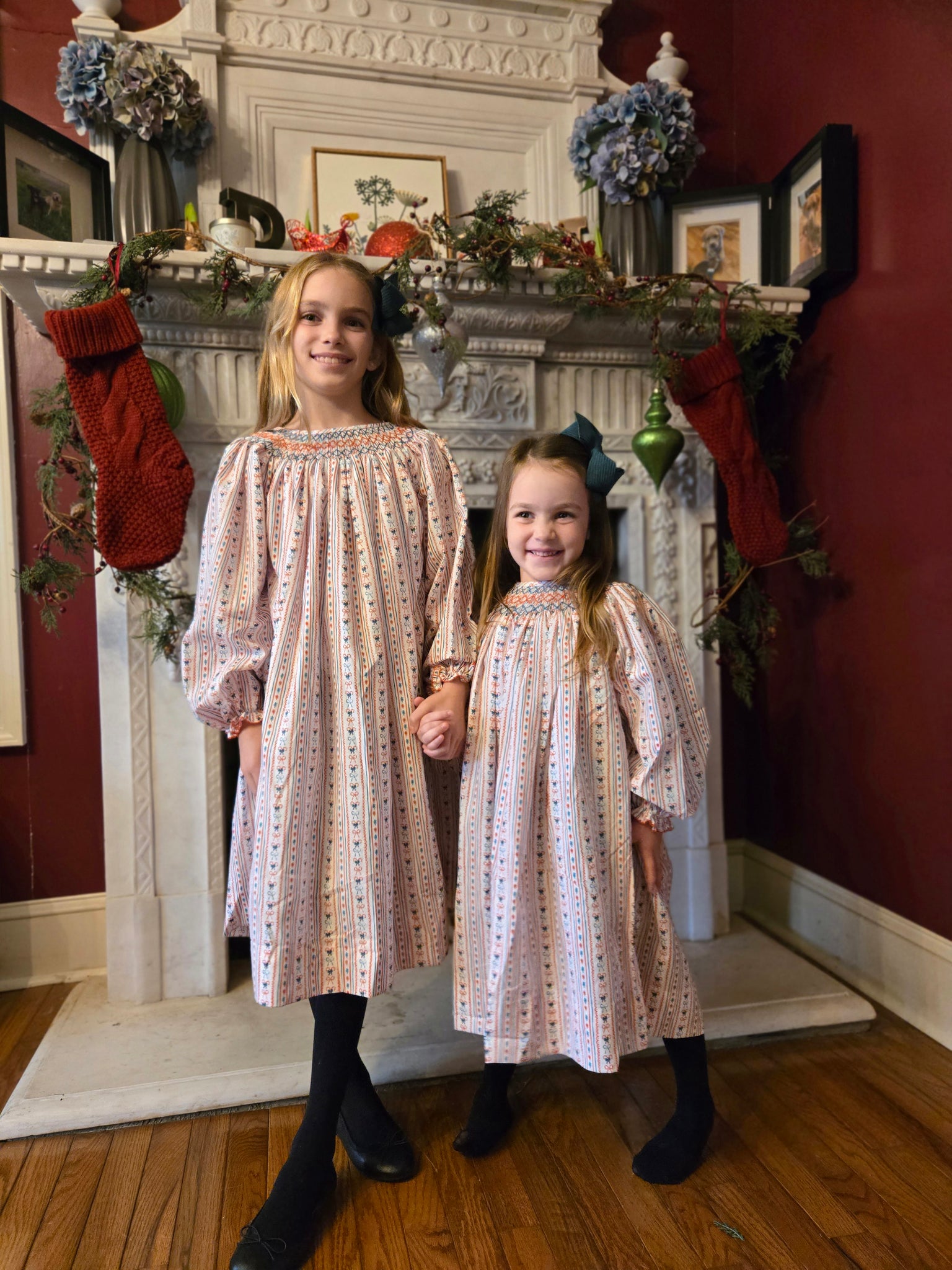 Vintage Candy Canes Smocked Dress