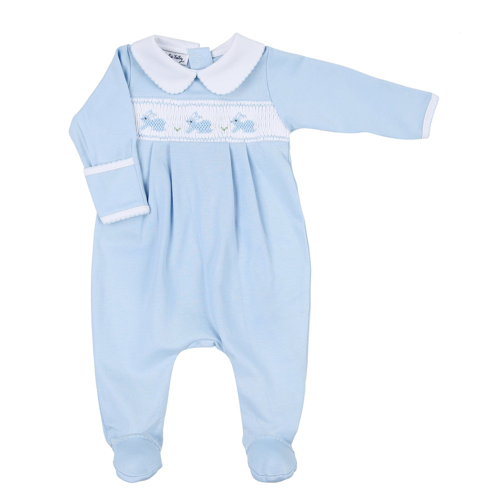 Collared Smocked Bunnies Footie