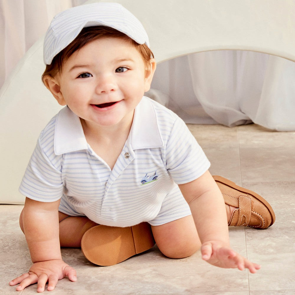 Fairway Foursome Blue Stripe Playsuit & Hat