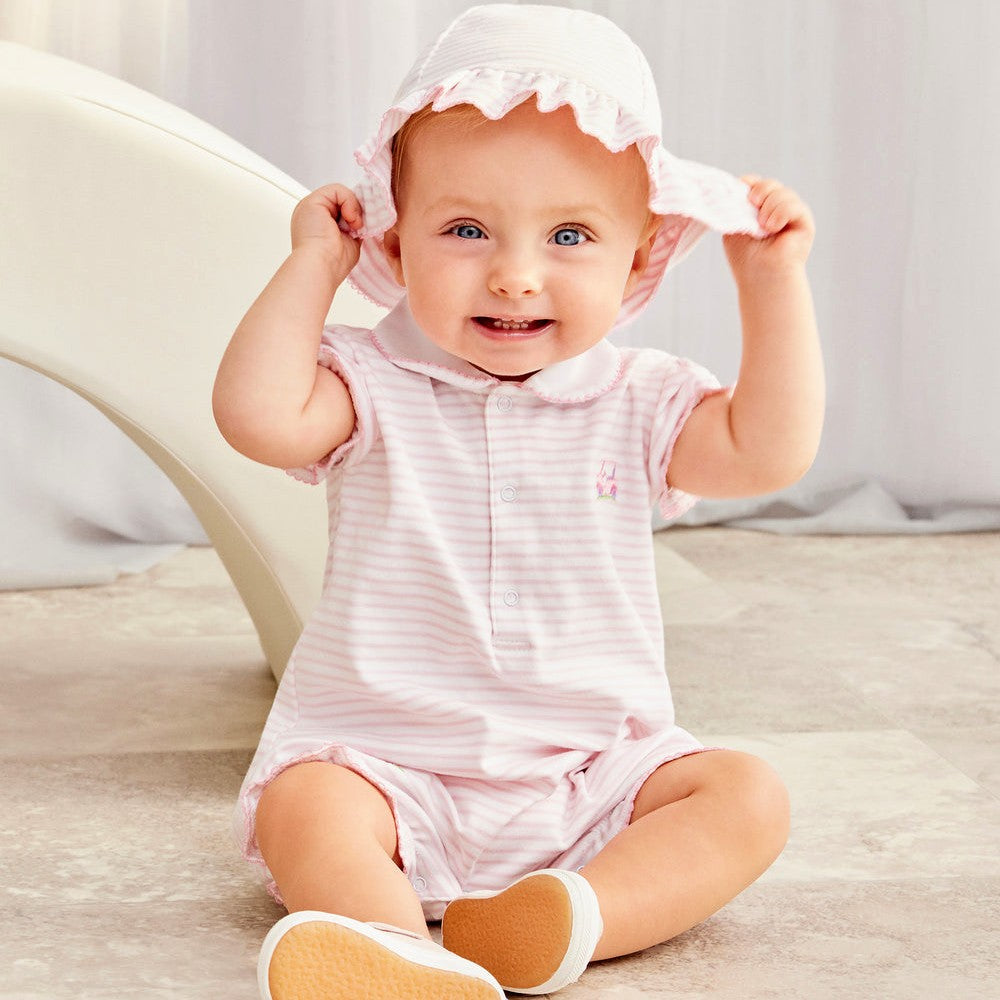 Fairway Foursome Pink Stripe Playsuit & Hat