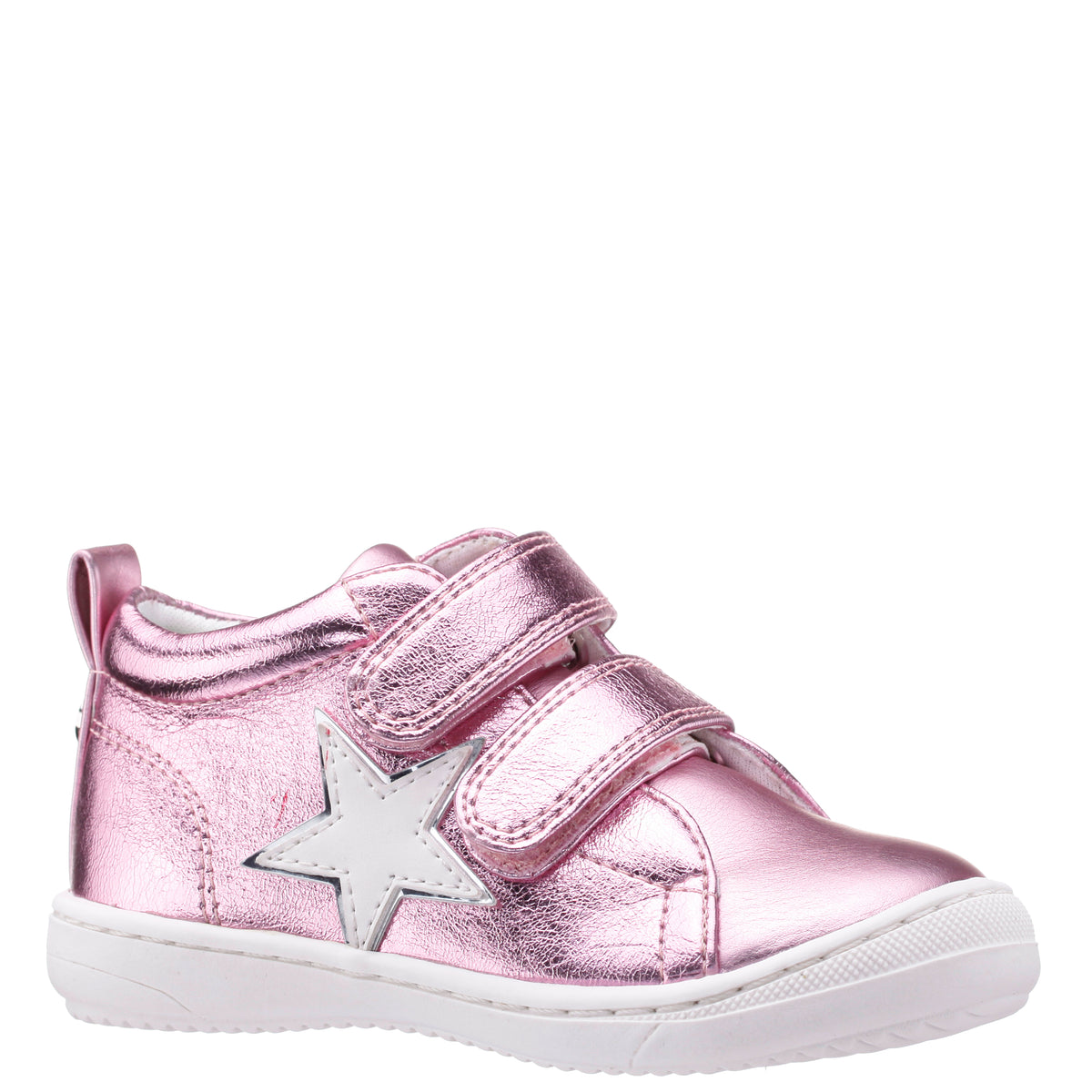 Brinkly Light Pink Metallic Velcro Sneakers