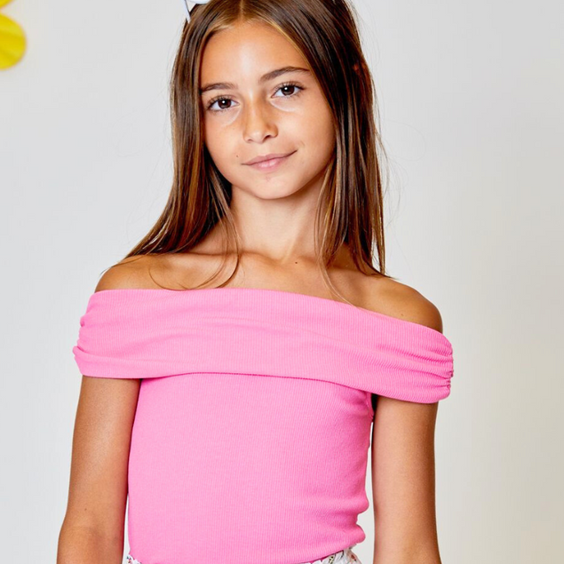 Pink Off Shoulder Top