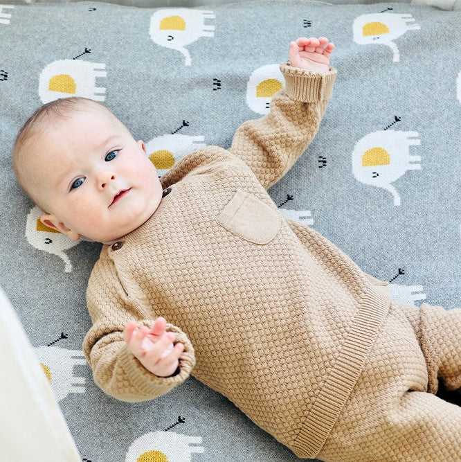 Elephant Baby Blanket & Lovey Set