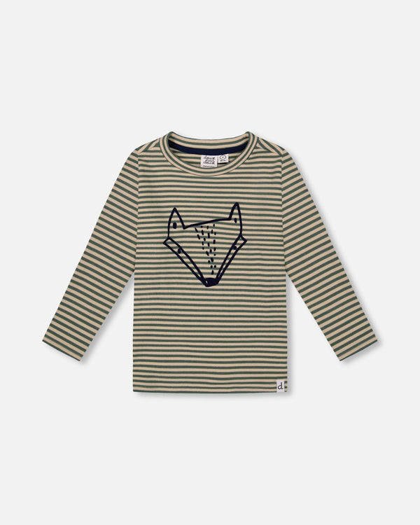 Sage & Beige Stripe Shirt