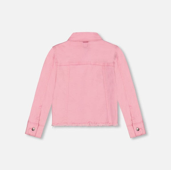 Pink Jean Jacket with Multicolored Gummies