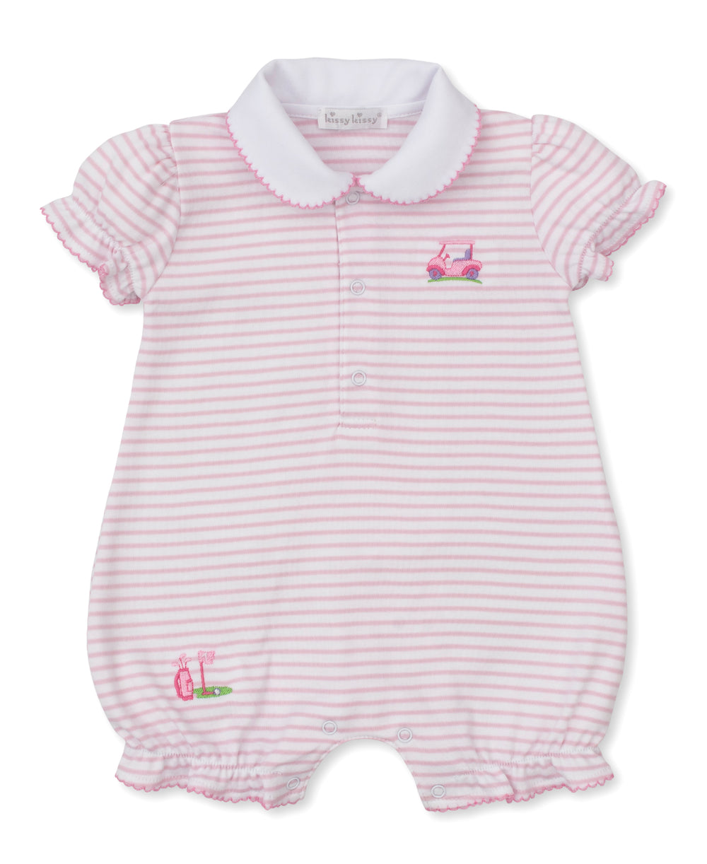 Fairway Foursome Pink Stripe Playsuit & Hat