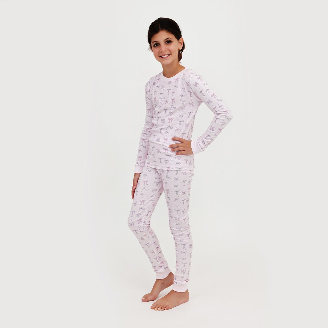 Long Sleeve Bows PJ Set