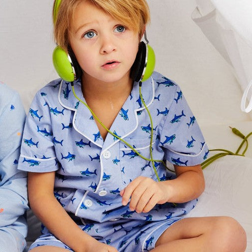 Blue Shark Short Woven PJ Set