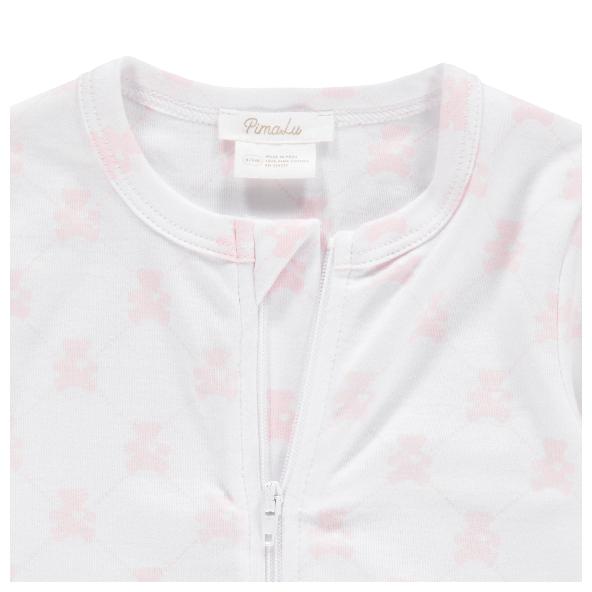 Pink Teddy Bear Zip Footie