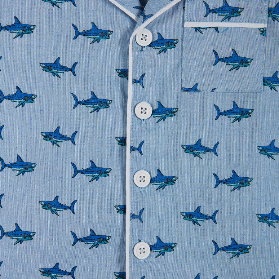 Blue Shark Short Woven PJ Set
