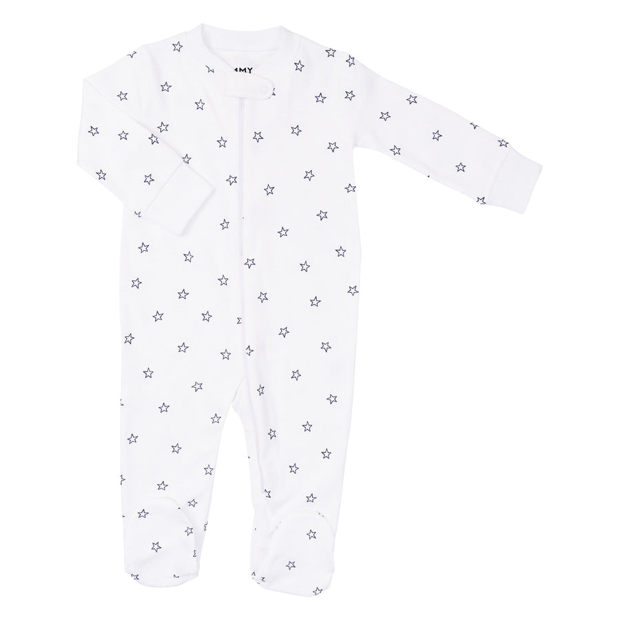 Navy Tiny Stars Zip Romper