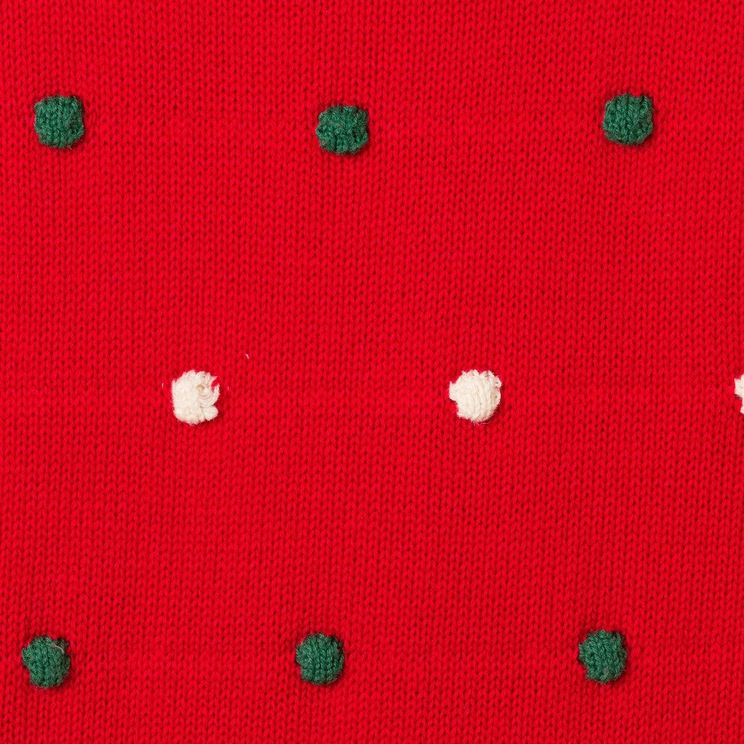 Festive Dot Red Knit Dress