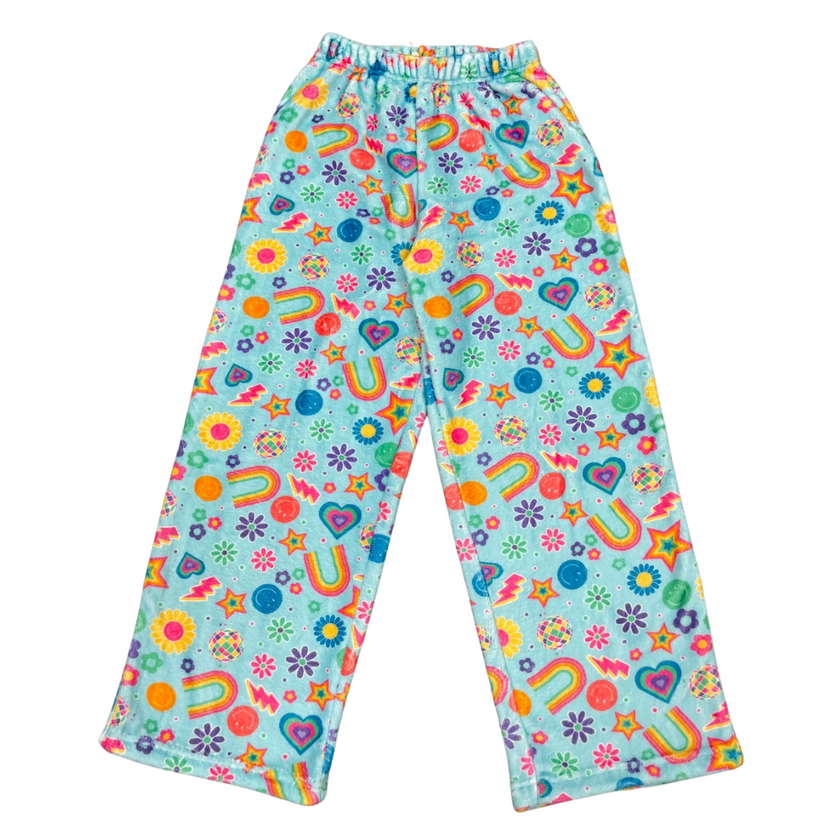 Rainbow Smiles Fuzzy Pants