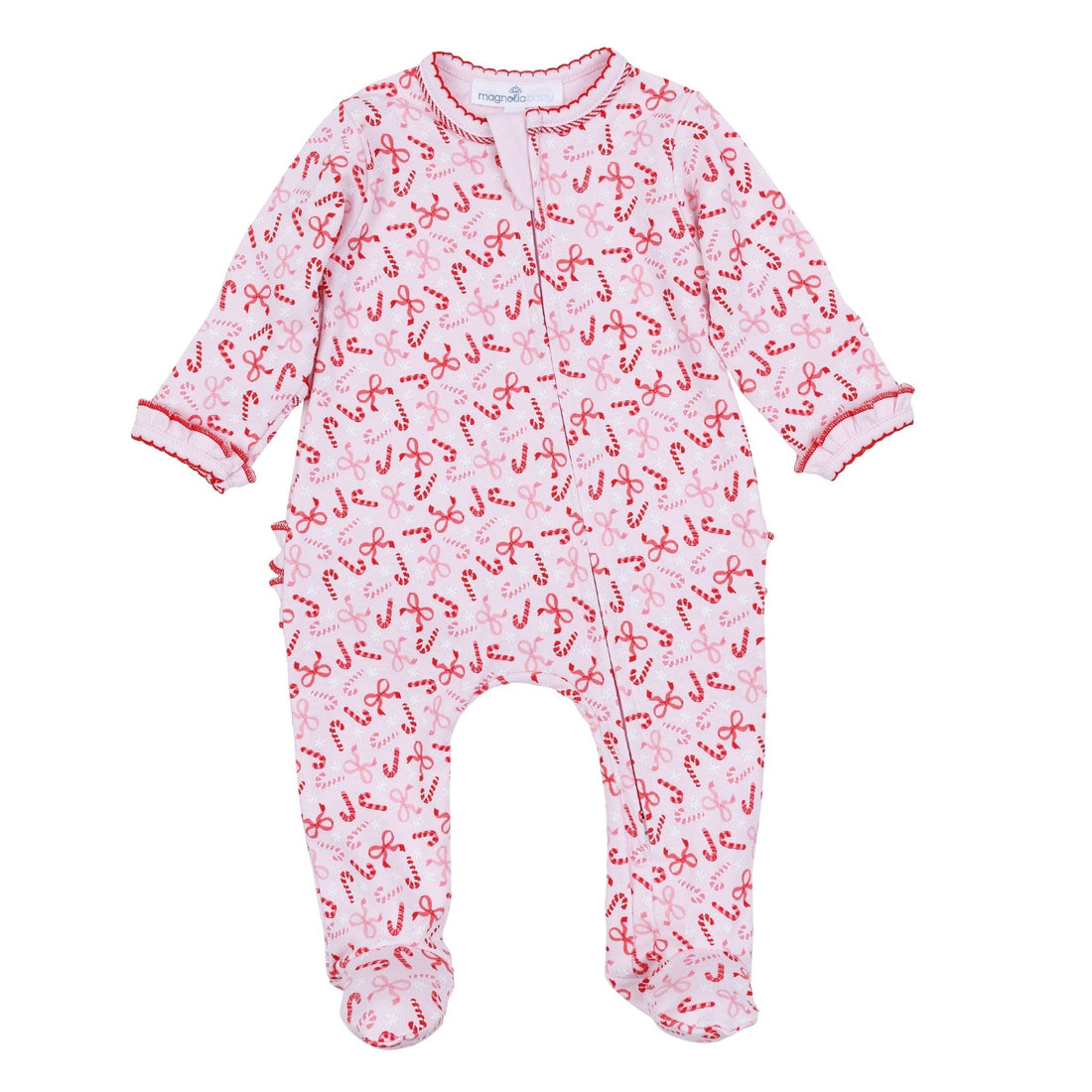 Candy Cane Lane Zip Ruffle Footie