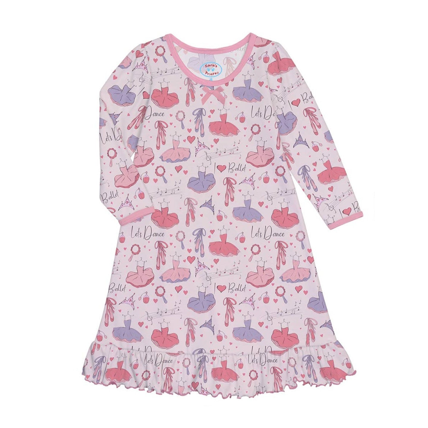 Whirl-and-Twirl Long-Sleeve Nightgown