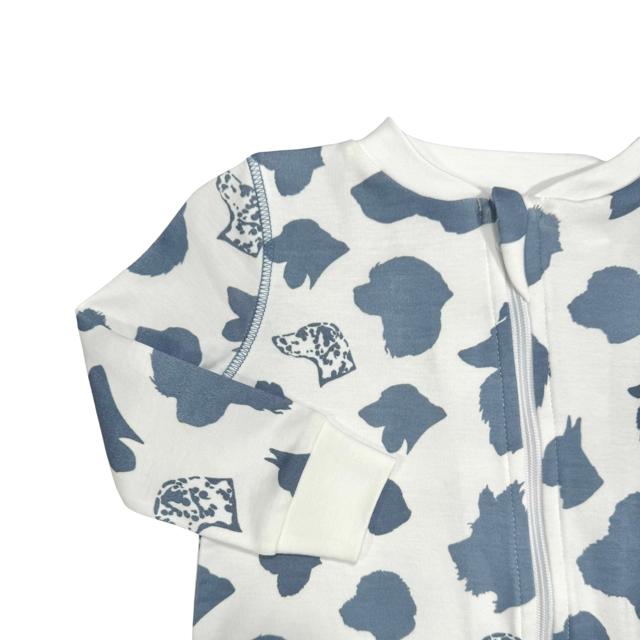 Silhouette Dogs Zip Footie