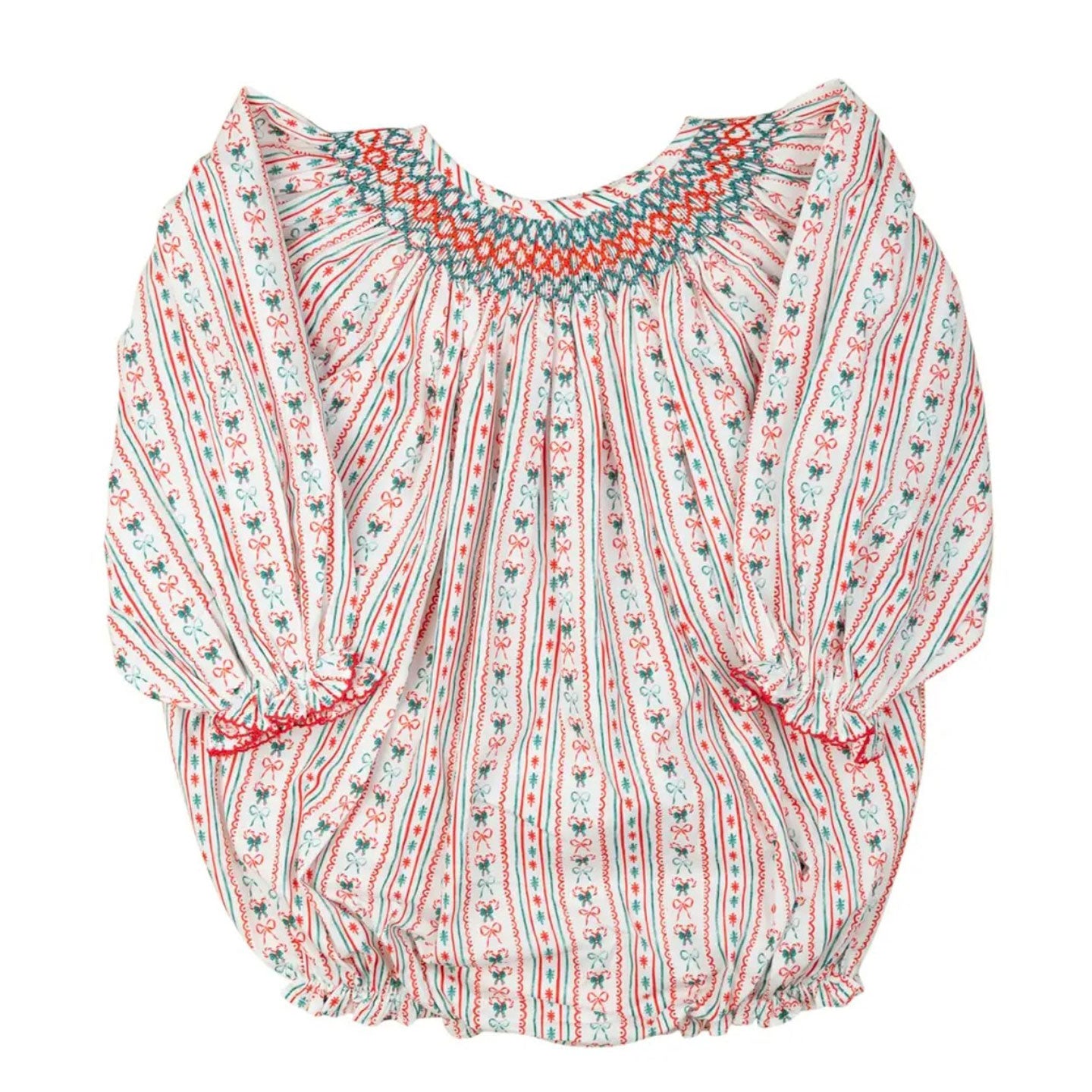 Vintage Candy Canes Smocked Bubble