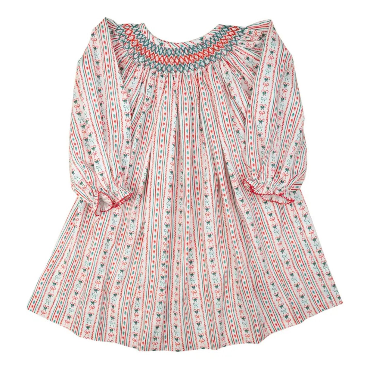 Vintage Candy Canes Smocked Dress