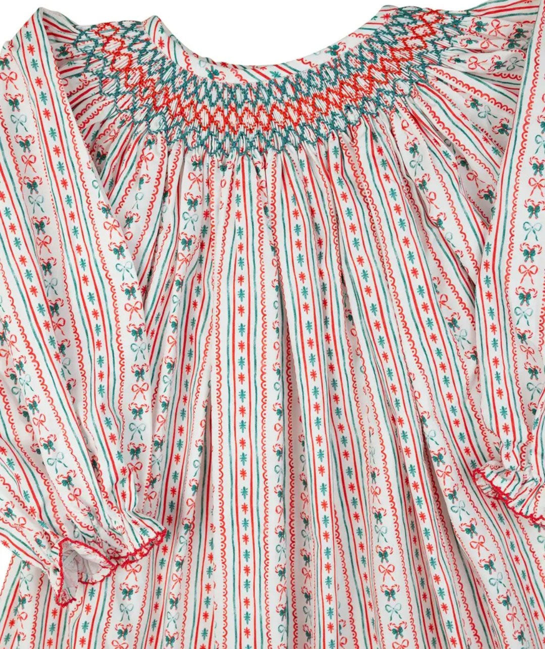 Vintage Candy Canes Smocked Bubble