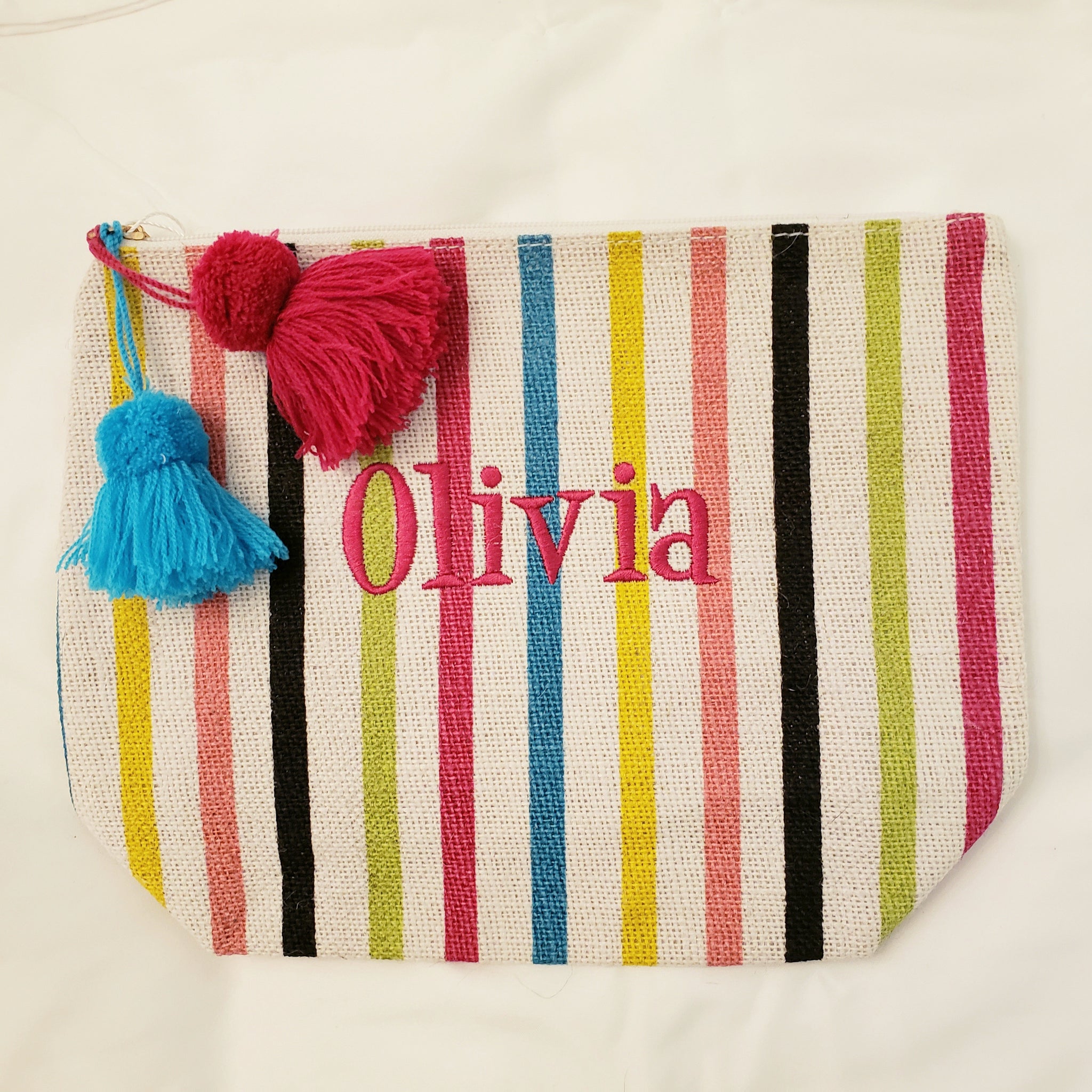 Multi Stripe Jute Case