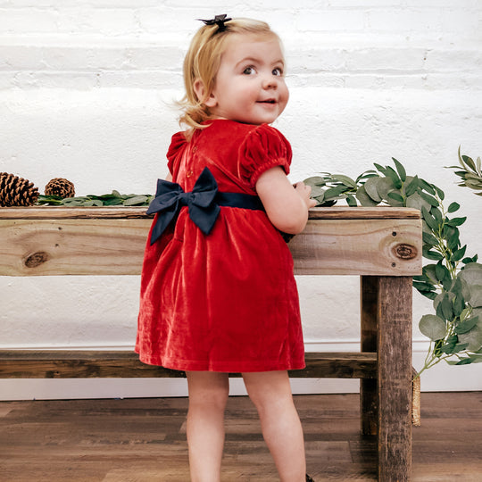 Sammy + Nat Velvet Dress & Bloomers in Crimson at Nordstrom Rack, Size 6-12M