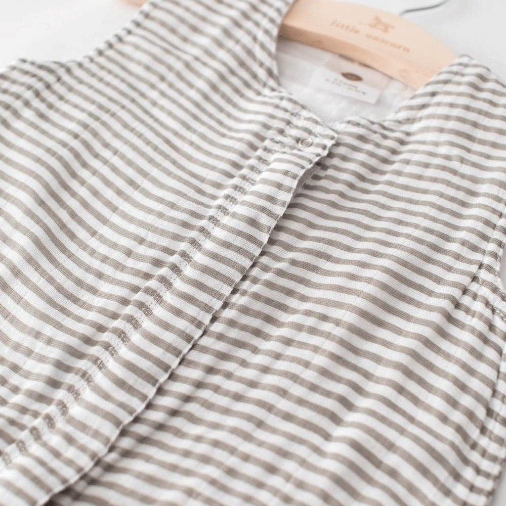 Grey Stripe Cotton Muslin Sleep Bag