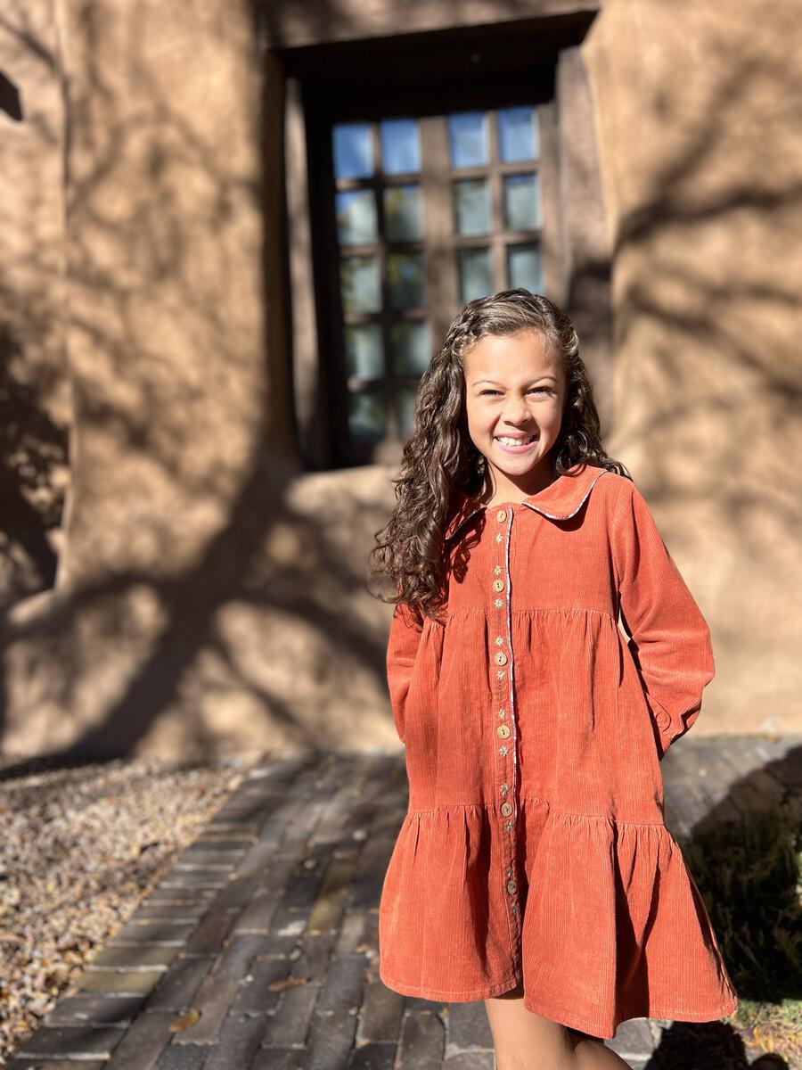 Cascade Corduroy Dress