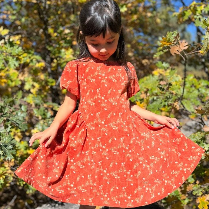 Pumpkin Floral Theresa Dress