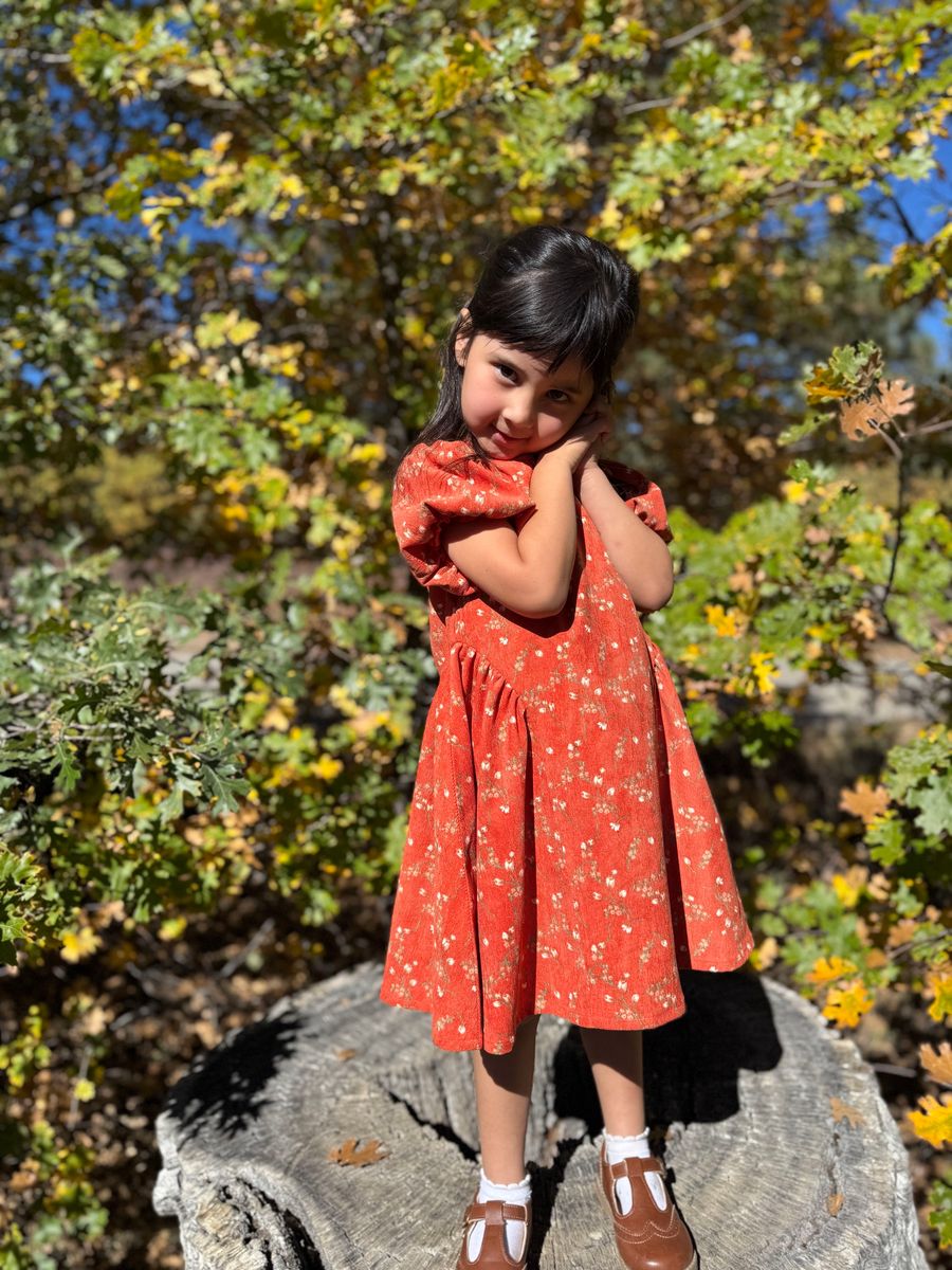 Pumpkin Floral Theresa Dress