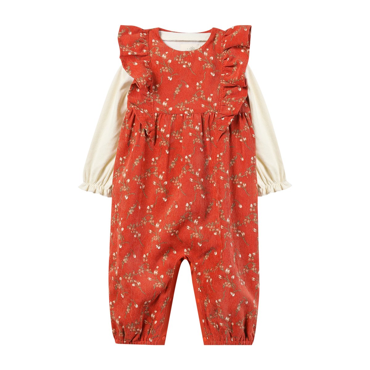 Pumpkin Floral Dani Overall Set