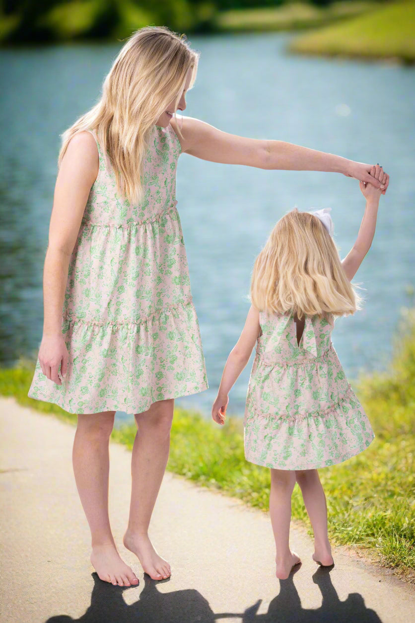 Addison Pink & Green Chintz Dress