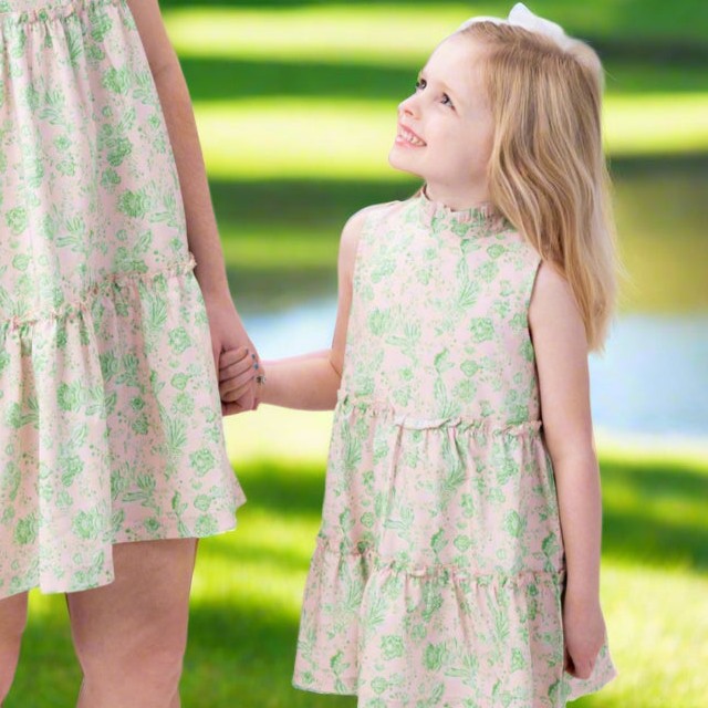 Addison Pink & Green Chintz Dress