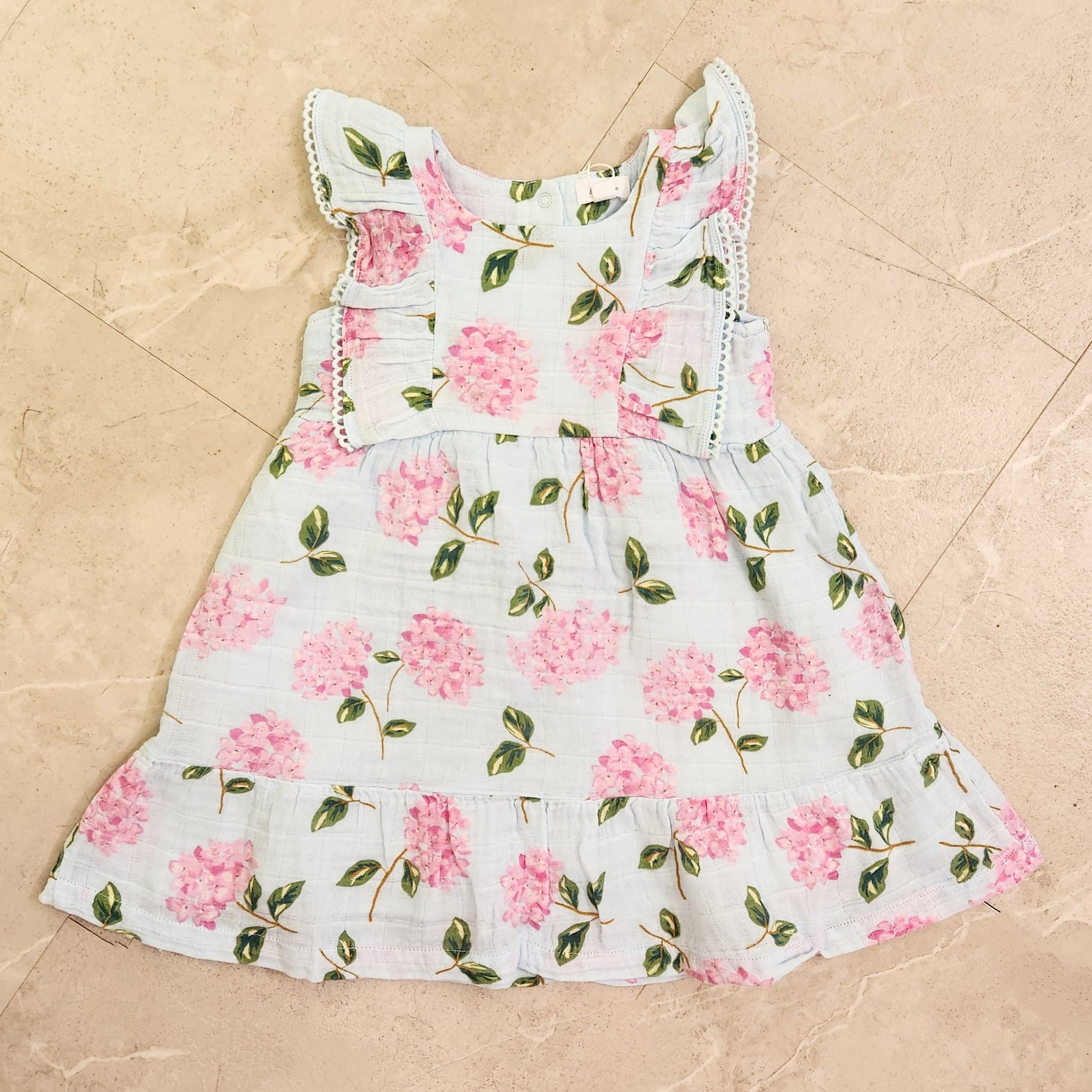 pink hydrangea dress Emma Bow Maxi Dress in Pink Hydrangeas M