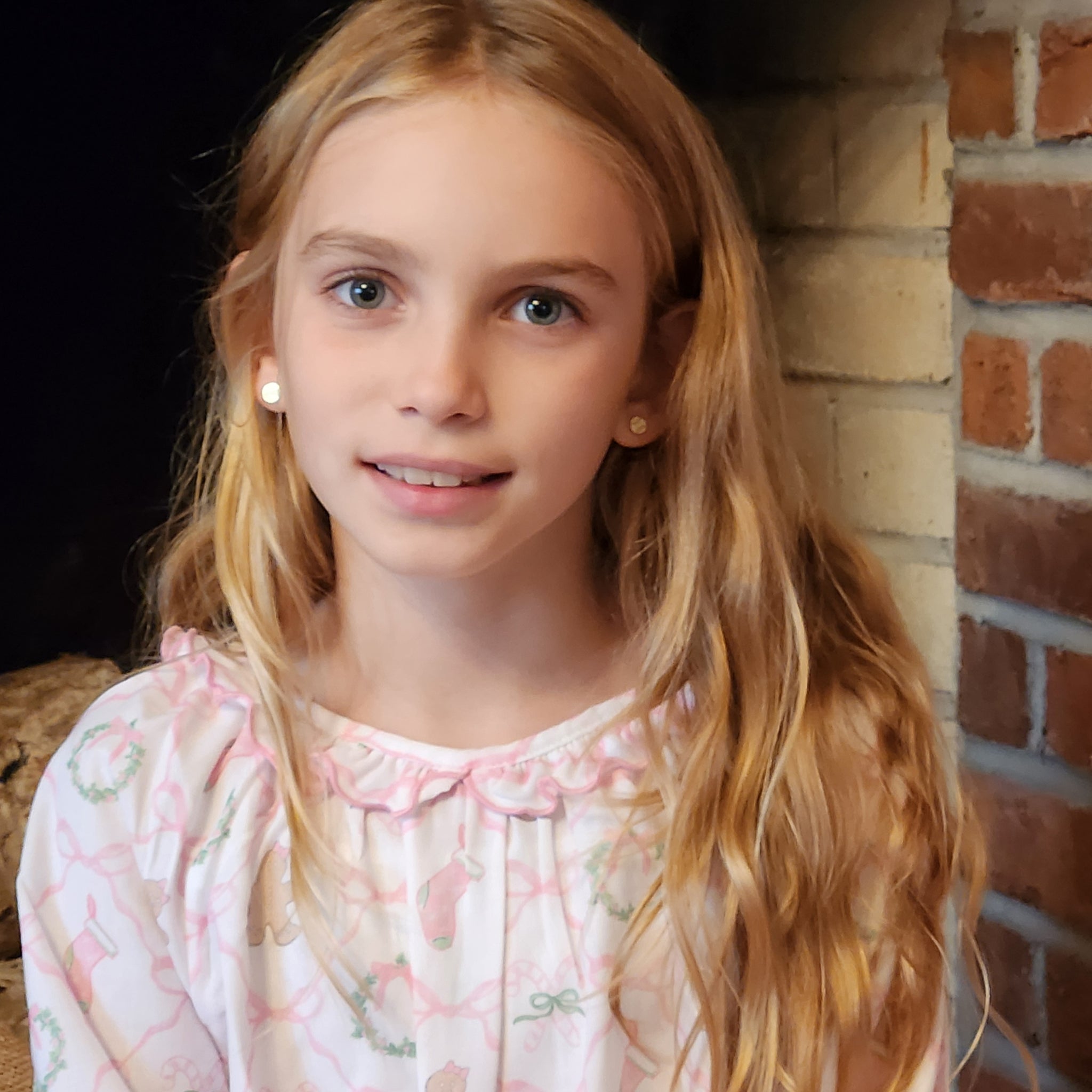 Bow Trellis Holiday Print Nightgown