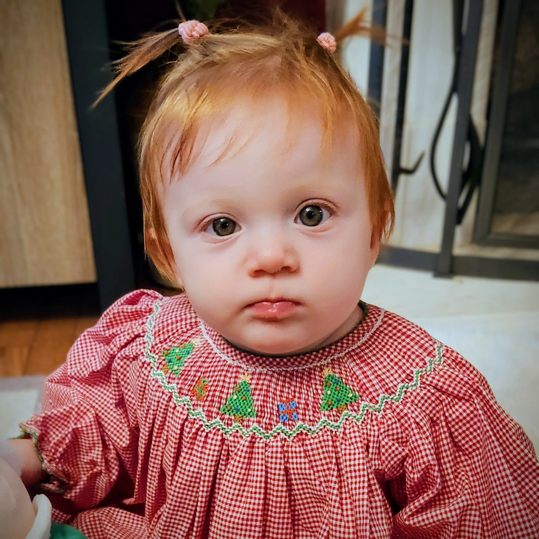 Christmas Tree Bishop Smocked Dress