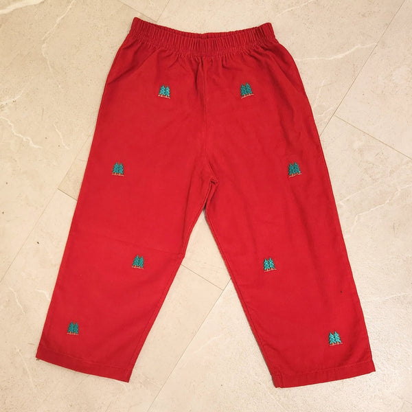 Christmas Trees Embroidered Pants