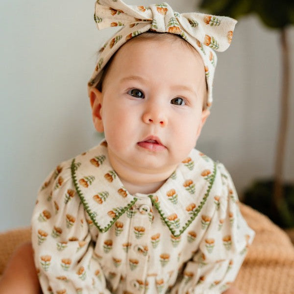 Floral Block Print Bubble & Headband Set