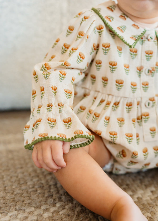 Floral Block Print Bubble & Headband Set
