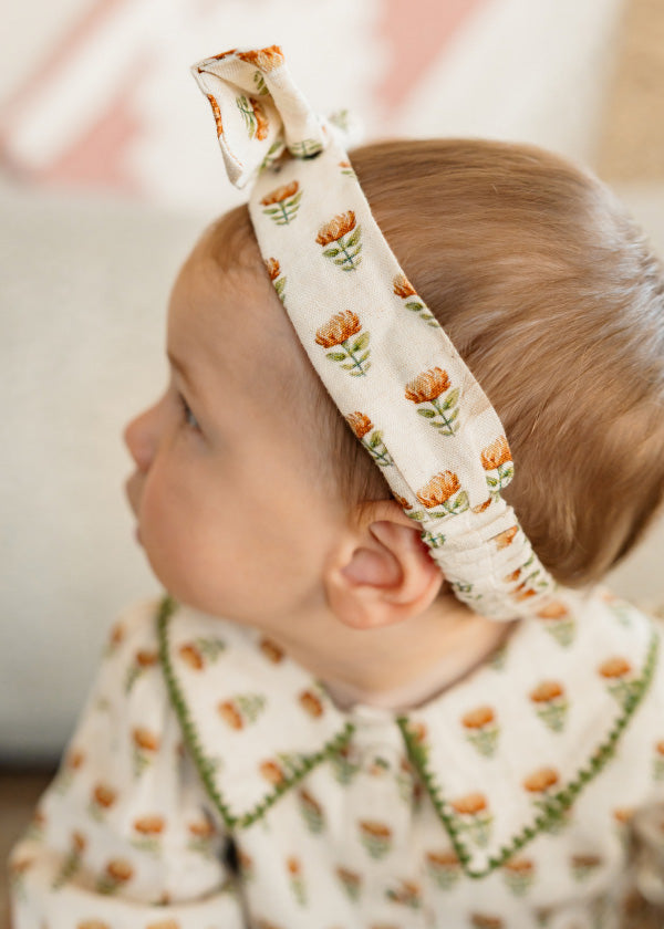 Floral Block Print Bubble & Headband Set