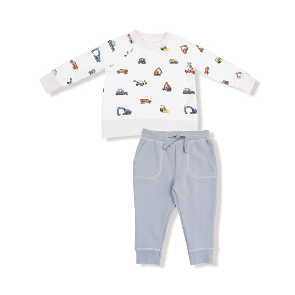 Construction Vehicles Raglan Sweatshirt & Joggers Set
