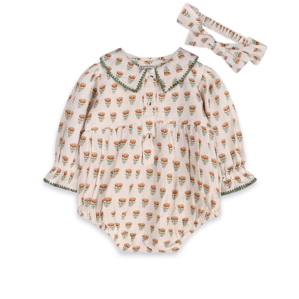 Floral Block Print Bubble & Headband Set
