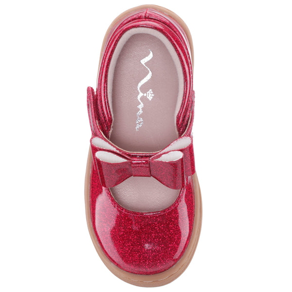 Binnie Dark Pink Glitter Patent Mary Jane Shoes