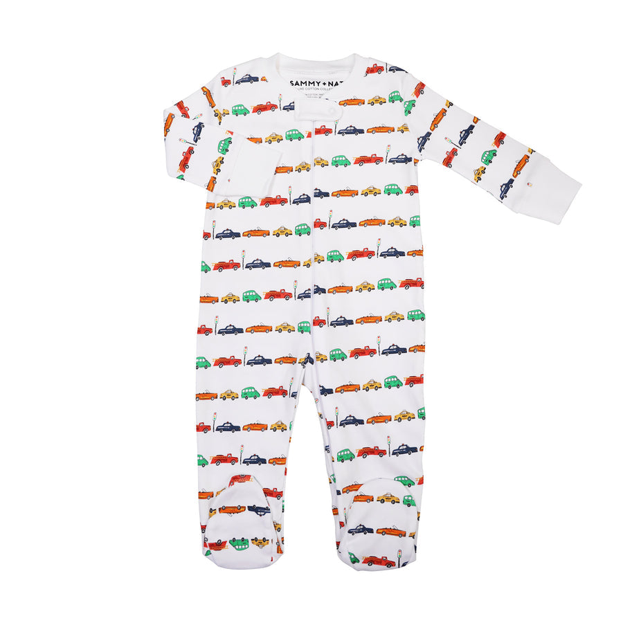 Car Parade Zipper Romper