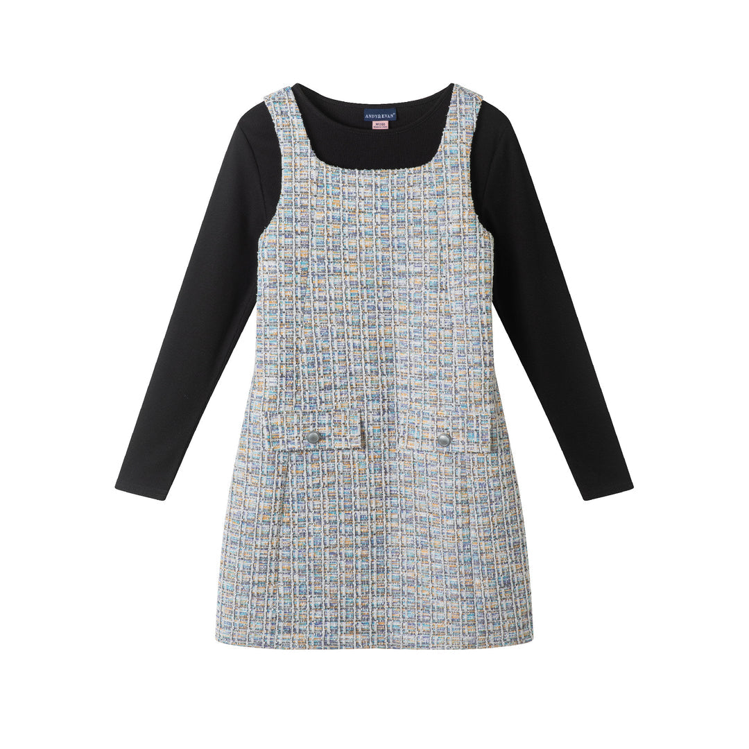 Tweed Dress & Tee Set