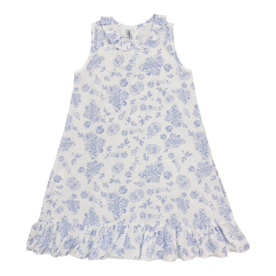 Blue Floral Nightgown