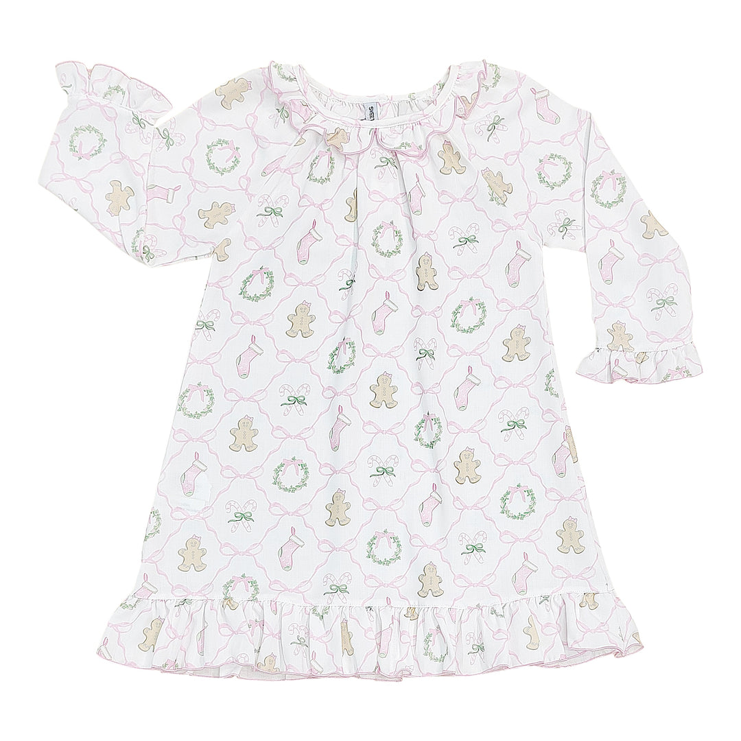 Bow Trellis Holiday Print Nightgown
