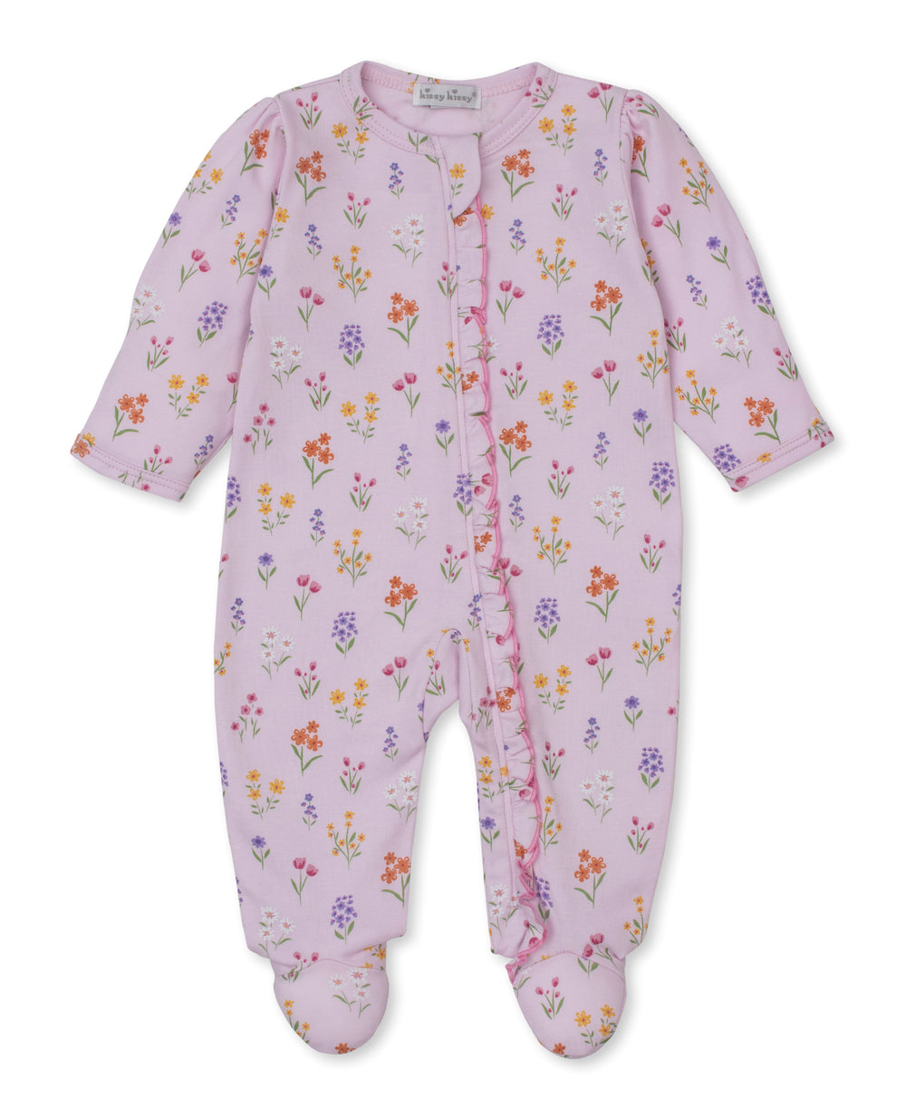 Summer Wildflowers Pink Zip Footie