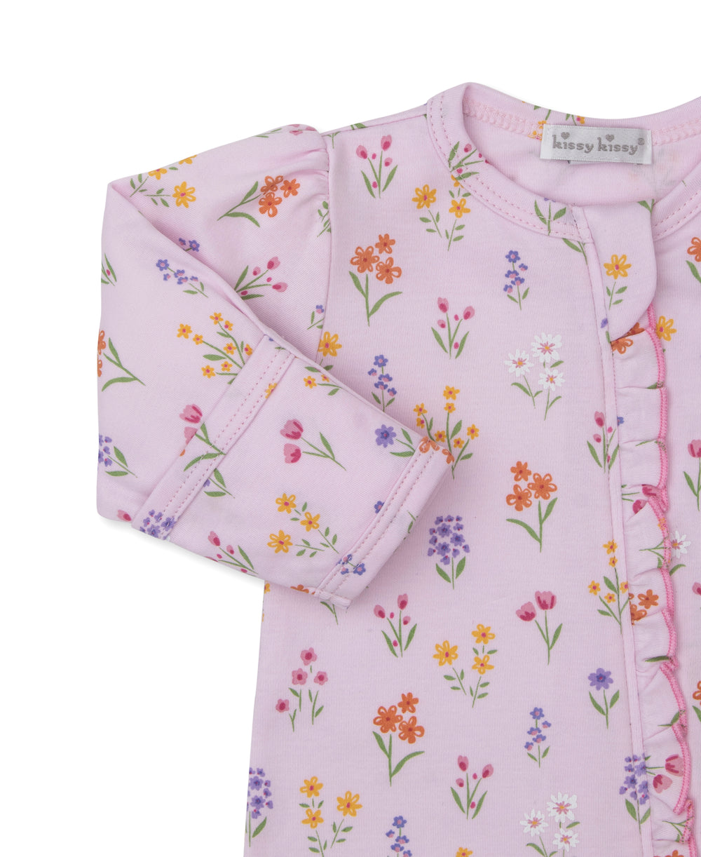 Summer Wildflowers Pink Zip Footie
